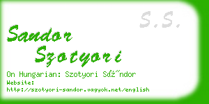 sandor szotyori business card